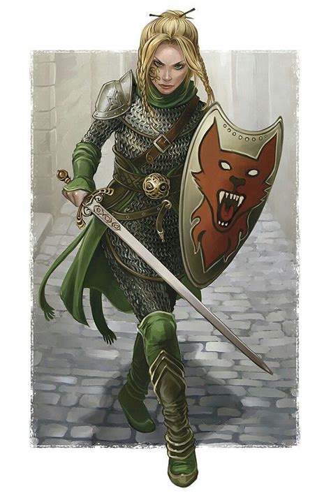 Chain Mail Female Armor Warrior Woman Character Portraits