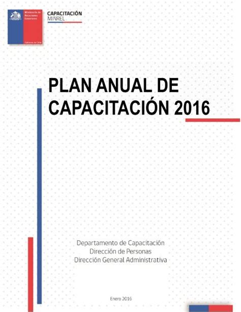 Plan Anual De Capacitación 2016
