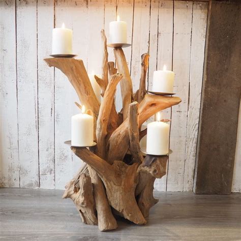 Rustic Wooden Candle Holders Wooden Candelabra Za Za Homes Rustic