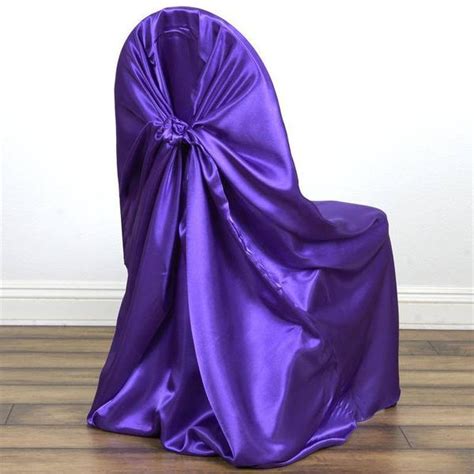 It is made for banquet chairs only. Universal Satin Chair Cover Decor - Purple | eFavorMart