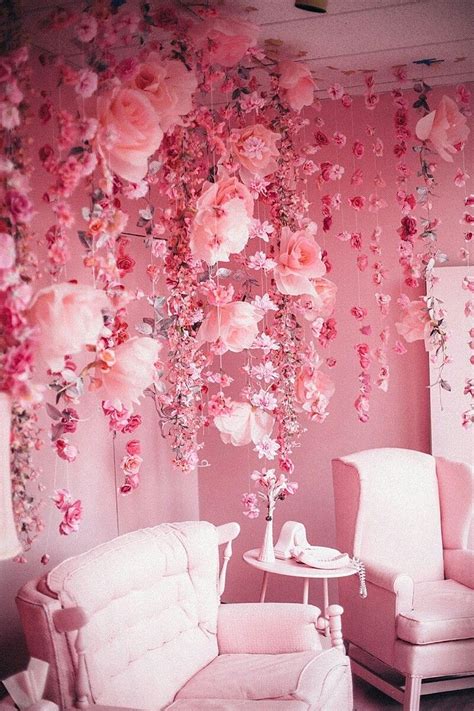 Pink Flower Room Decorations Pink Room Pink Walls Decor