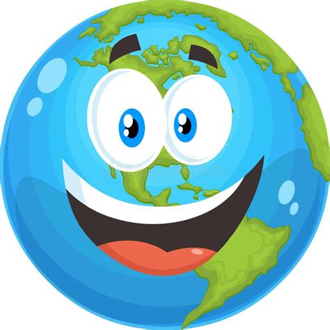 Happy Earth Cartoon Character Stock Vector Illustration Of Cartoon