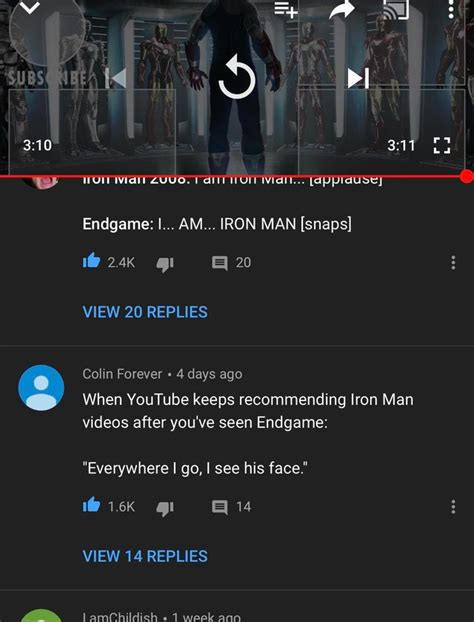 Youtube Keeps Recommending Iron Man Related Videos Facepalm