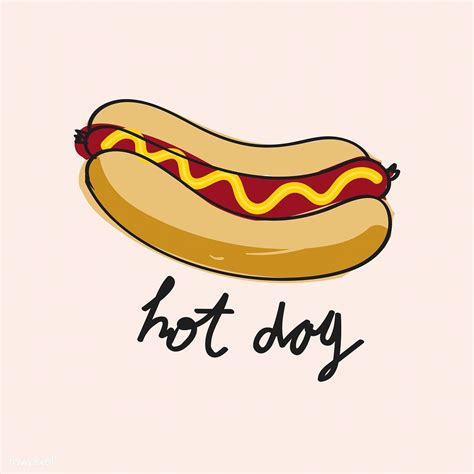 Illustration Drawing Style Of Hot Dog Free Image By