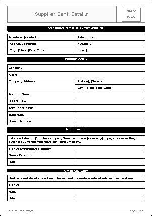 Why you would want to send your bank details. Template - Supplier Bank Details • AllSafety Management ...