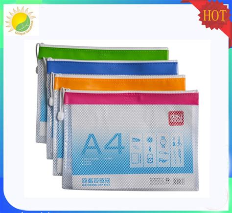 Pvc A4a5a3 Waterproof Mesh Transparent Zipper File Folder Bag Buy