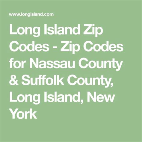 Long Island Zip Codes Zip Codes For Nassau County Suffolk County