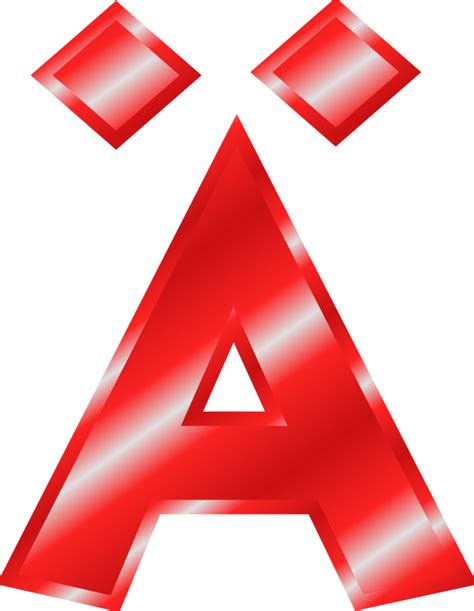 Effect Letters Alphabet red: Ä - Openclipart