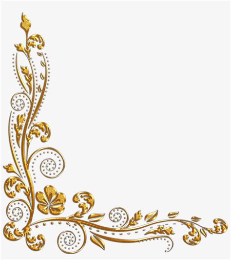 Gold Flower Border Design 2443x2629 Png Download Pngkit