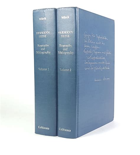Hermann Hesse Biography And Bibliography 2 Bände Von Mileck