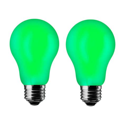 Meilo Green A19 7w Led Light Bulb 2 Pack A19 Gr 2pk The Home Depot