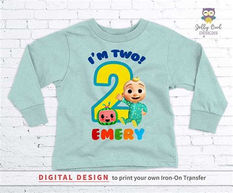 Cocomelon Party Printable Tshirt Iron On Transfer Personalized