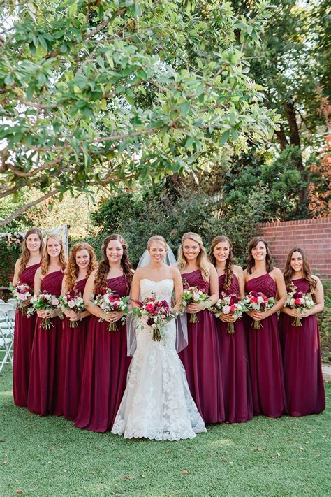 Fall Wedding Maroon Bridesmaids 1000 Pink Wedding Dresses Wedding