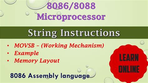 String Instructions In 8086 Microprocessor Movsb Instruction Set Of