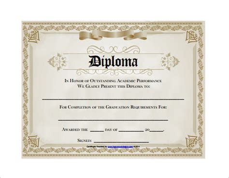 diploma certificate template   word  psd