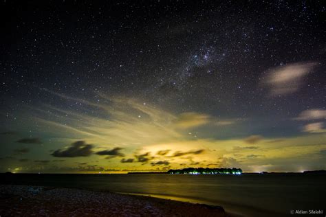 Wallpaper Night Galaxy Sky Beach Moonlight Horizon Atmosphere