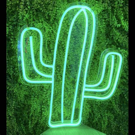 Cactus Neon Light Table Lamp Wall Art Custom Neon®