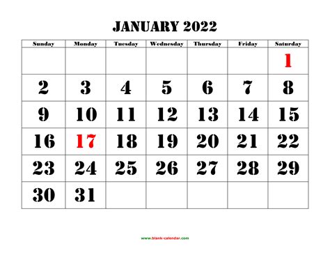 Free Monthly Calendar Template 2022 Printable Printable Calendar