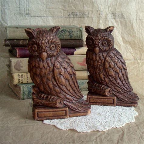 Sale Syroco Wood Owl Bookends Set Of 2