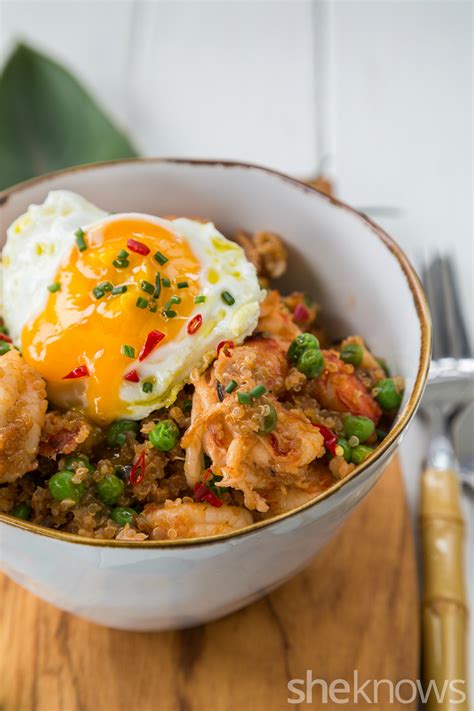 Chicken fried quinoa is every bit as delicious as the more traditional fried rice, and as a bonus, it's healthier! Indonesian quinoa 'fried rice' is a healthy and flavorful ...
