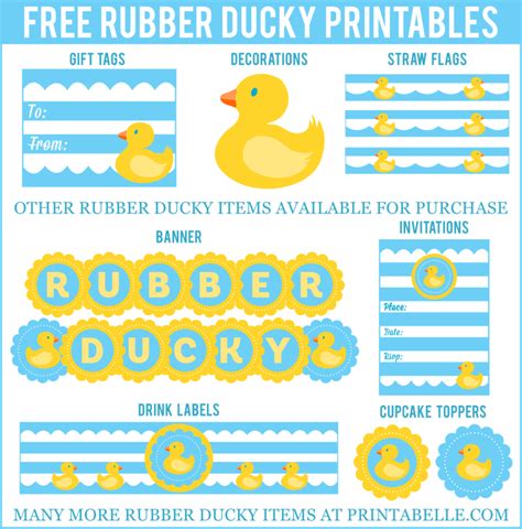 Free Rubber Ducky Baby Shower Printables And More Rubber Ducky Party