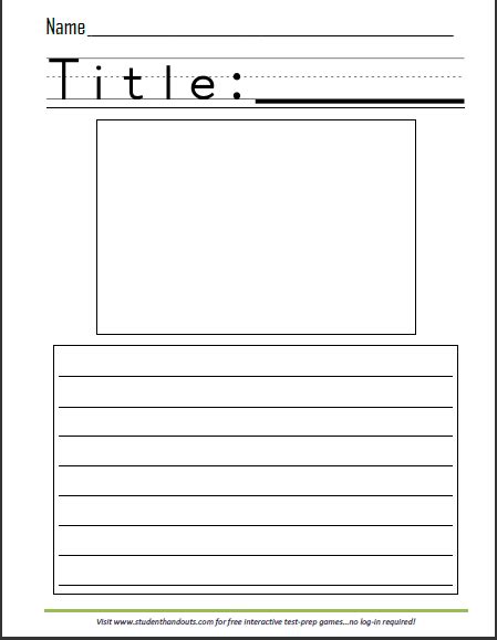Write A Story Sheet For Kids With Picture Box For Kindergarten And