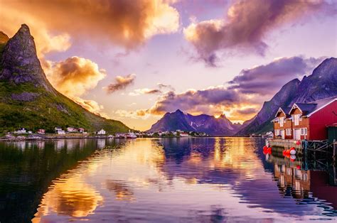 Midnight Sun Reflections In Reine Landscapes Photo By Dmytrokorol