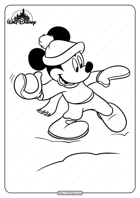 Mickey as pirate disney 9968. Printable Mickey Mouse Play SnowBall Coloring Page
