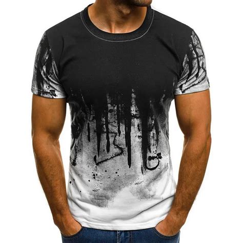 new high quality brand men t shirt casual short sleeve o neck fashion printed cotton tshirt slim