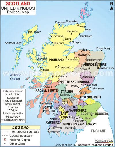 Schottland ist einer der vier landesteile des vereinigten königreichs. Schottland Karte