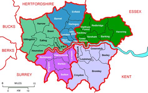 North East London Map Region Map Of London Political Regional