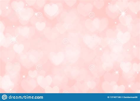 Heart Valentine Light Pink Background Stock Illustration