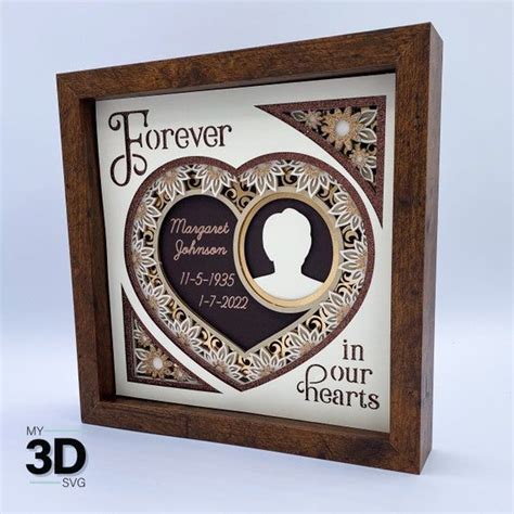 CUSTOMIZABLE 3D MEMORIAL Shadow Box Svg for Cricut for - Etsy Australia