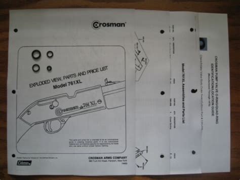 Crosman 761xl 761 Xl Pre 1977 Seal Kit Exploded View Parts List