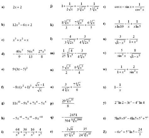 Answers To Math Exercises And Math Problems Derivative Of A Function