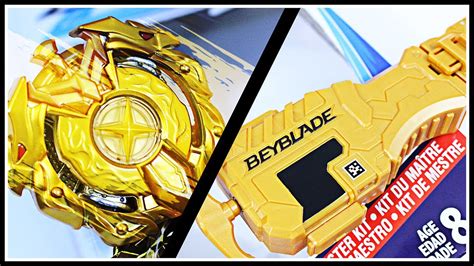 Gold Xcalius String Launcher Beyblade Burst Master Kit Unboxing