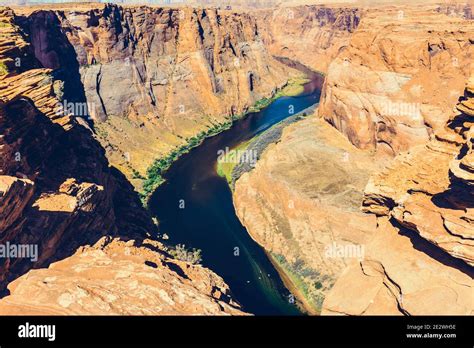 Horseshoe Bend On Colorado River In Glen Canyon Arizona Usa Stock