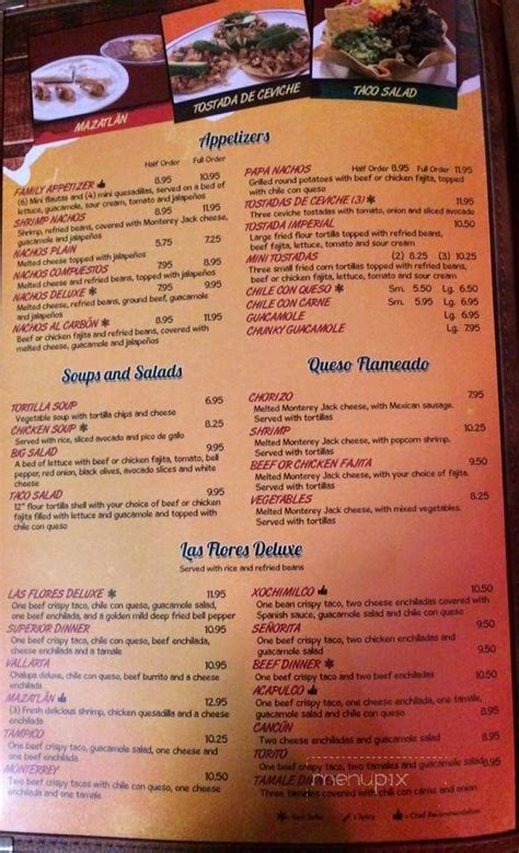 Online Menu Of Las Flores Mexican Restaurant Houston Tx