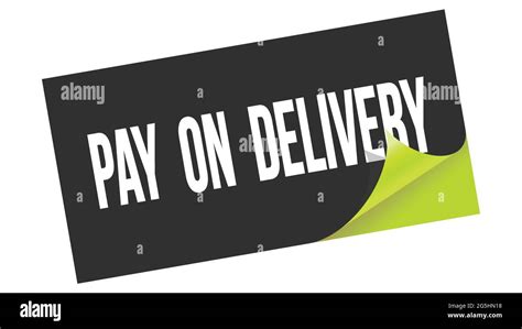 Pay On Delivery Text Written On Black Green Sticker Stamp Stock Photo