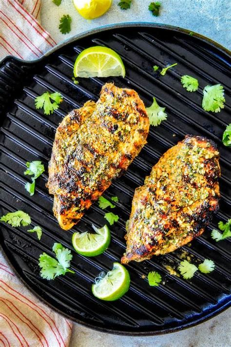 Skillet Or Grilled Juicy Cilantro Lime Chicken Marinade Lime