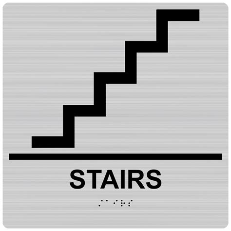 Ada Stairs Braille Stairs Sign Rre 220 99blkonbrslvr