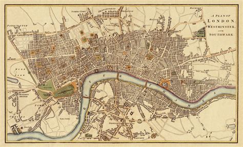 London Map Old Map Of London Reproduction City Of London Etsy In 2021