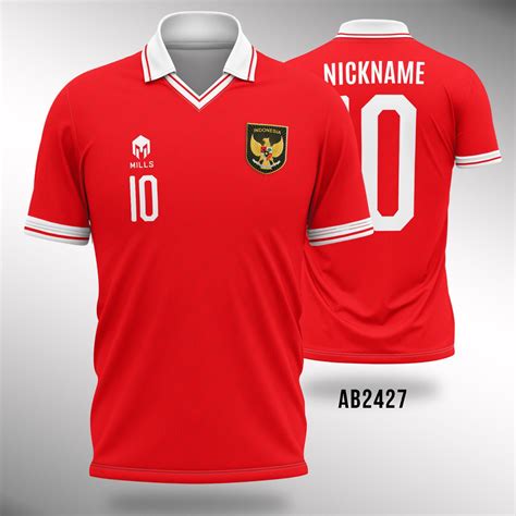 Kaos Jersey Setelan Sepakbola Timnas Indonesia 2022 2023 Home Ab2427 Lazada Indonesia