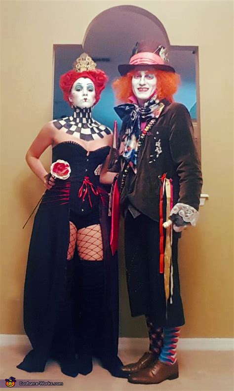 queen of hearts and mad hatter couple costume diy tutorial