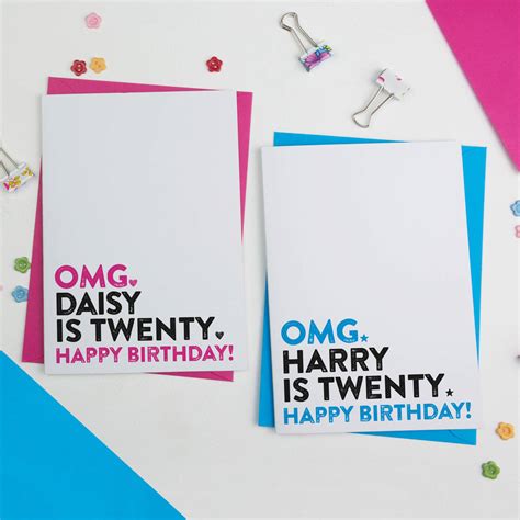 5 out of 5 stars. 20th Birthday Card By A Is For Alphabet | notonthehighstreet.com