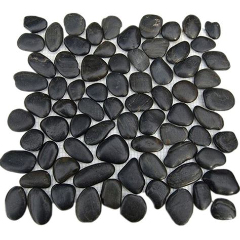 The gray and the black. Ivy Hill Tile 3D Pebble Rock Jet Black 12 in. x 12 in. x ...