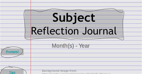 Experience involved the teachers in critical reflection on their own teaching. Teaching Like an Artist: Reflection Journal Template and Resources
