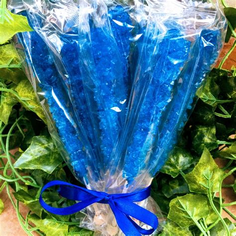 10 Pack Of Blue Raspberry Rock Candy Sugar Swizzle Sticks Etsy