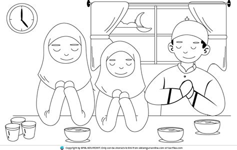Lembaran Kerja Mewarna Bulan Ramadhan