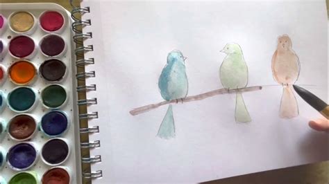 How To Paint Birds Watercolor Beginner Youtube